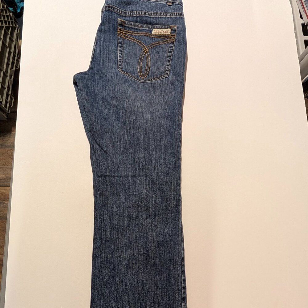 Vintage Calvin Klein Size 11 Stretch Bootcut Denim Jeans Dark Wash